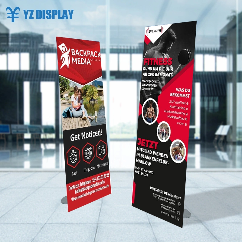 Wirtschaftliche Outdoor Aluminium Material X Standdisplay Banner für Werbung Post