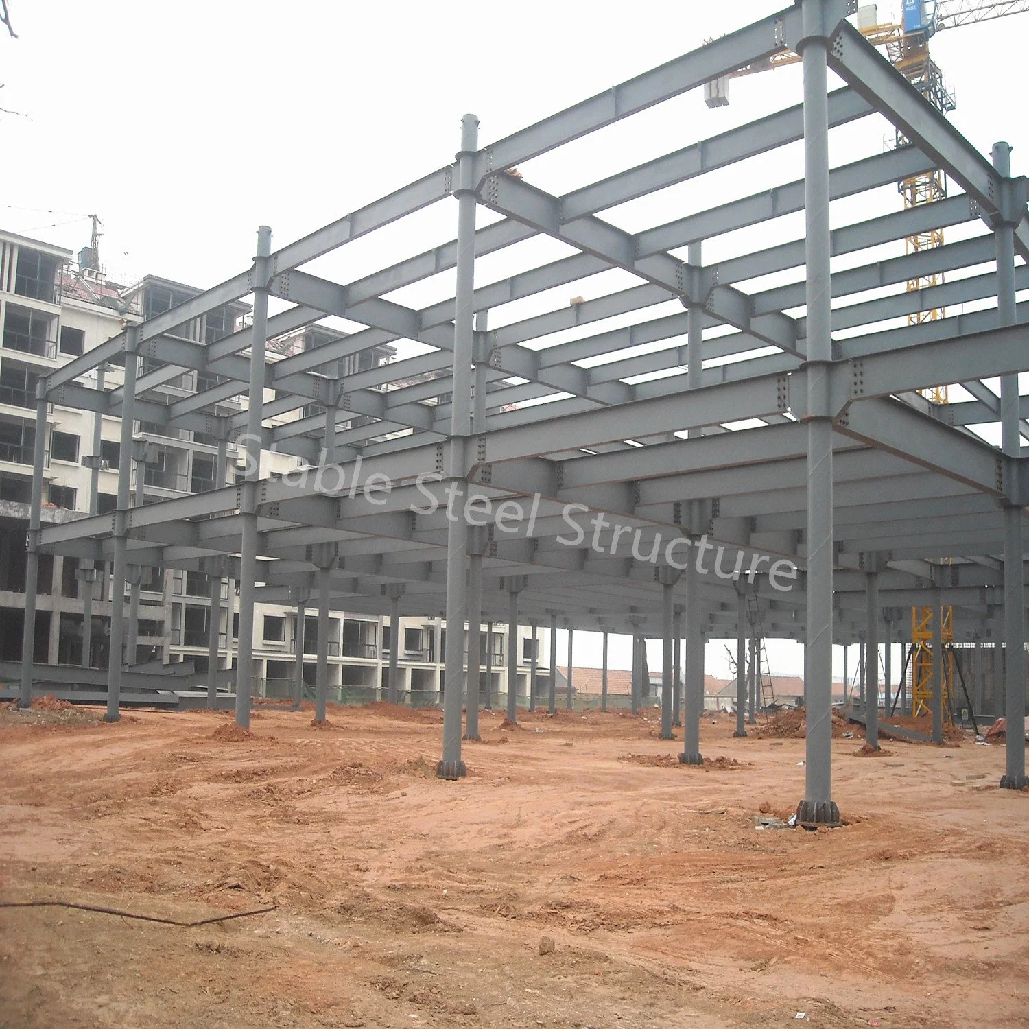 Multi-Storey Modular Metal Supermarket Hall Building Light Prefabricated Steel Structure