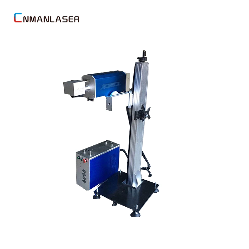 Online Fly Fiber Laser Marking Machine for Metal with LCD Touch Screen