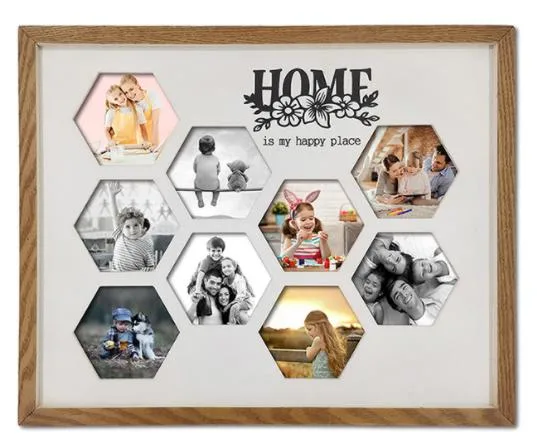 Natural Wood Colour Wall MDF Plaque with Photo Frame for Home Decor for Living Room Use