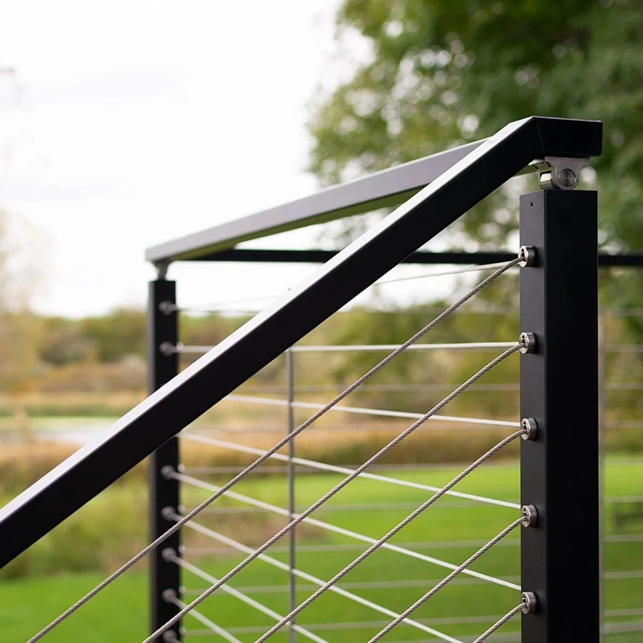 Black Modern Stainless Steel Handrails of Outdoor Balustrade Handrail Garden Fence