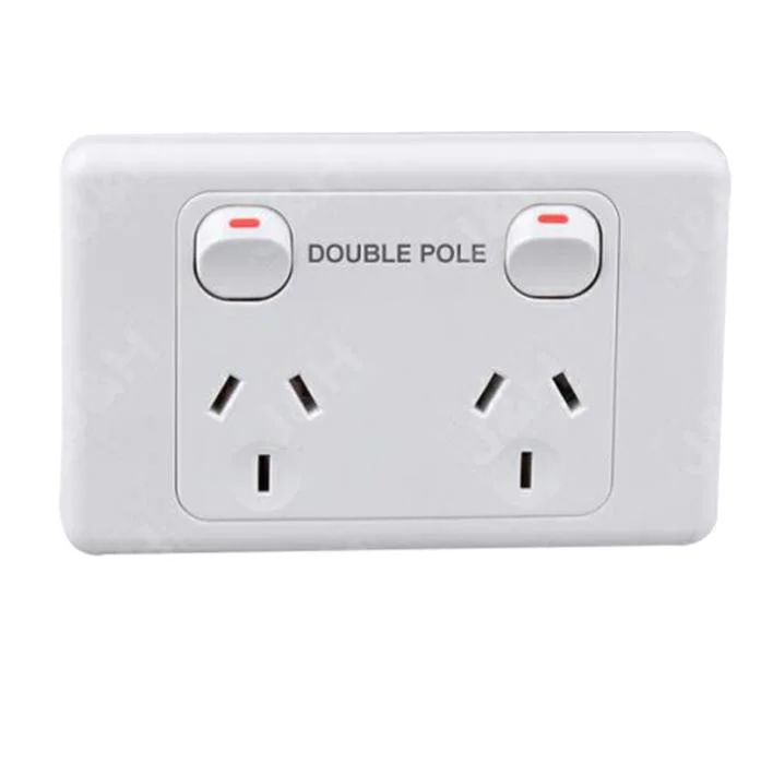 Australian Standard Slimline Wall Switch Double Powerpoint with 2 Gang Socket Outlet