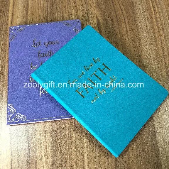 Personalizar el diseño de estampado de oro decolorar suave cuero pu cuaderno diario Agenda