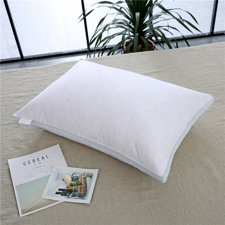 Oeko-Tex100 Box Jacquard Pattern Standard Size Hotel Duck Feather Down Soft Pillow