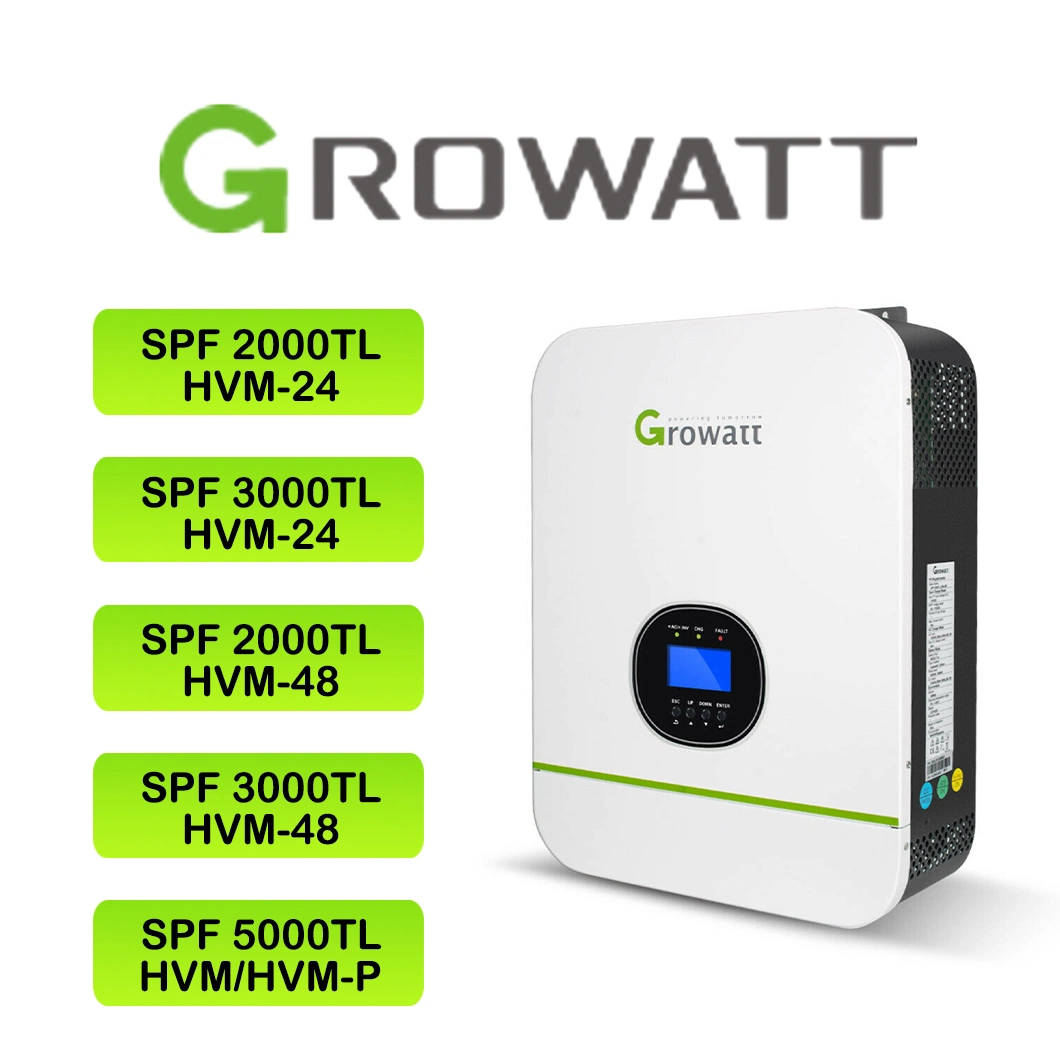 Growatt SPF 3000-5000 Es SPF 3000 3500 5000 Es 3kw 3.5kw 5kw 450VDC Single Phase off-Grid Storage Solar Power Inverter