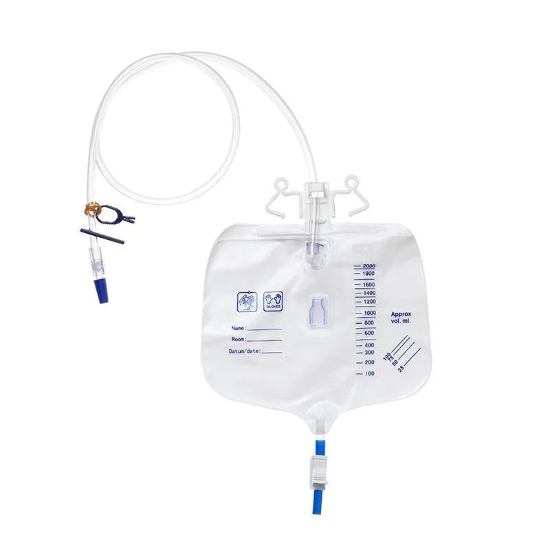 Bolsa de orina de suministros médicos 1000ml 2000ml de orina bolsa de drenaje de la bolsa de recolección de orina