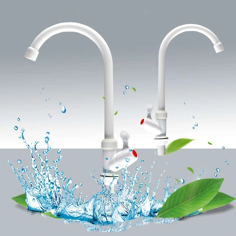 Lesso Long Service Life PVC Wall Mounted Single Handle Plastic Bathroom Faucet Bathtub Basin Taps for Bathroom