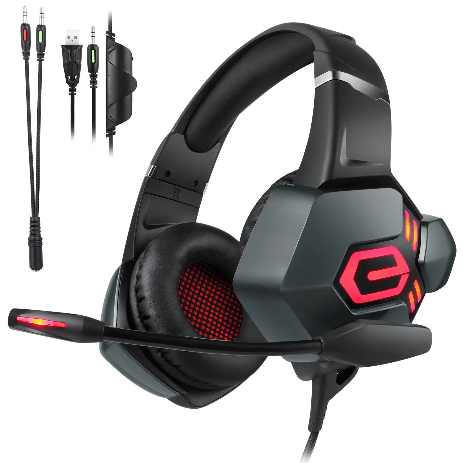 Gaming Headphone 7.1 Channel Vibration RGB Color, for Computer/Laptop/Cellphone/PS4/xBox Slim/Switch