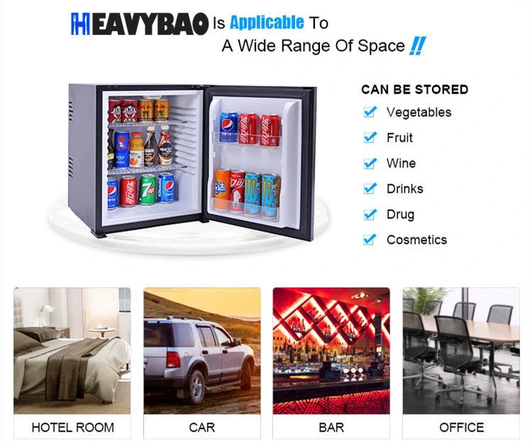 Heavybao 32L Mini Refrigerador Puerta de Vidrio Minibar Refrigerador para el Hogar