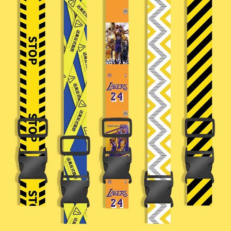 Wholesale Bulk Printed Adjustable Travel Luggage Belt Custom Logo Personalized PP Purple Luggage Straps Full Color Luggage Belt for Suit Suitcase Strap Black