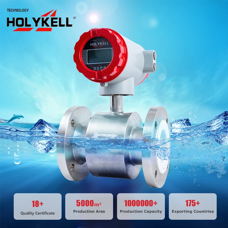 Medidor de fluxo de água magnético digital de saída de 4-20mA, medidor de fluxo de água de baixo custo eletromagnético