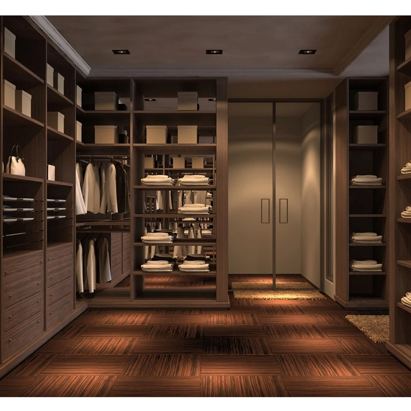 Customized Modern Luxury Furniture Wooden Bedroom Walk in Closets for Hotel and Villa
