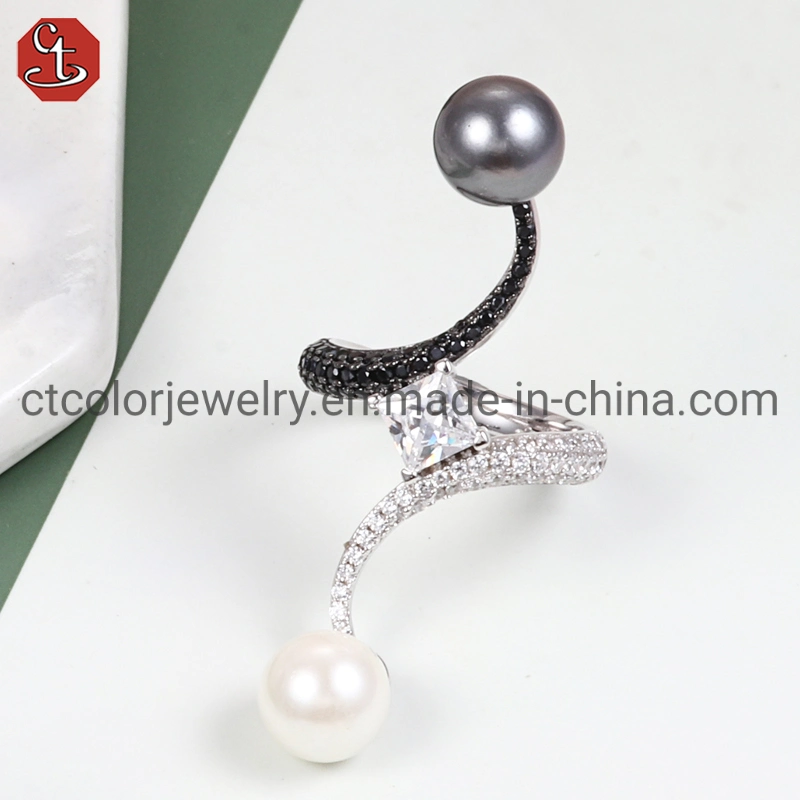 High quality fashion jewelry, special customized freshwater pearl silver ring as a gift