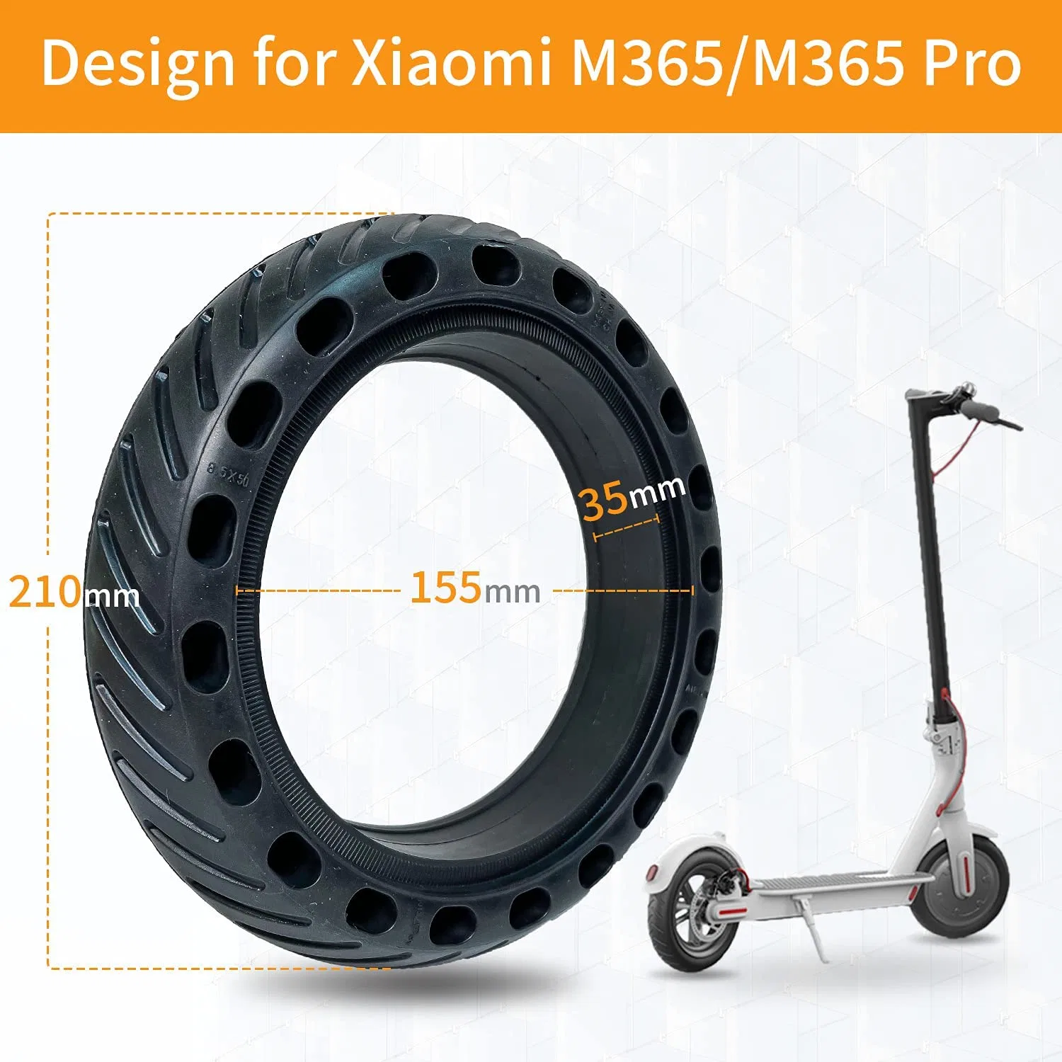 Soviny Solid Tire 8.5*50 Inches Explosion Proof Tires/Wheels for Electric Scooter Xiaomi M365 / Gotrax Gxl V2