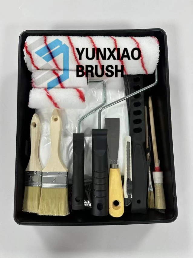 2023 Yunxiao Werkzeuge Feinsten Preis Europäischen Stil Malen Werkzeuge Roller Pinsel Set Paint Tray Set Multifunktions-Malwalzen Set