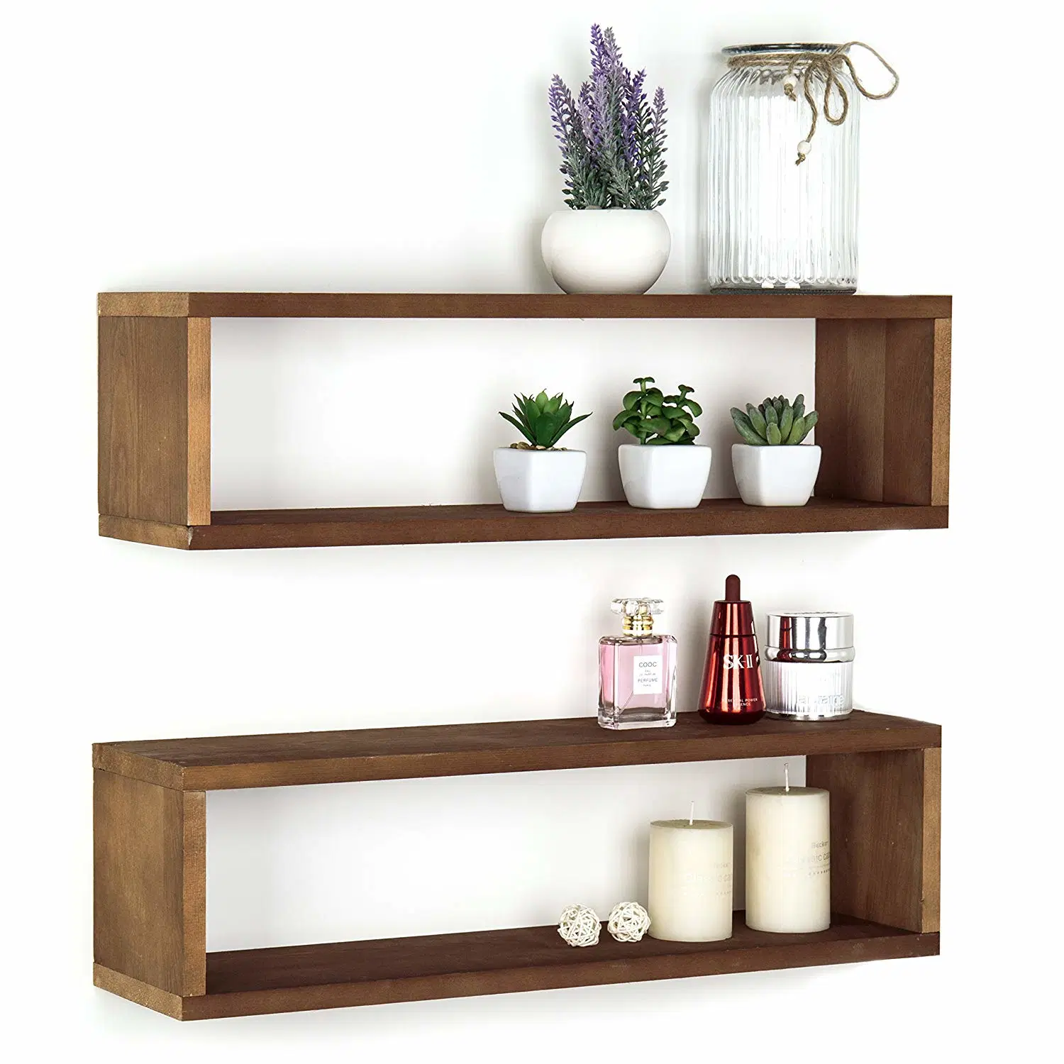 Shadow Boxes Wood Wall Mounted 24-Inch Floating Rectangular Display Shelf