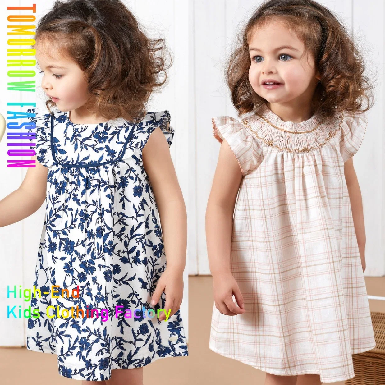 Children Wear Wholesale/Supplier Girls Apparel Kids Clothes Sets Summer Fashion Designer Floral Flower Kids Clothing Baby Clothes Little Girls Dresses