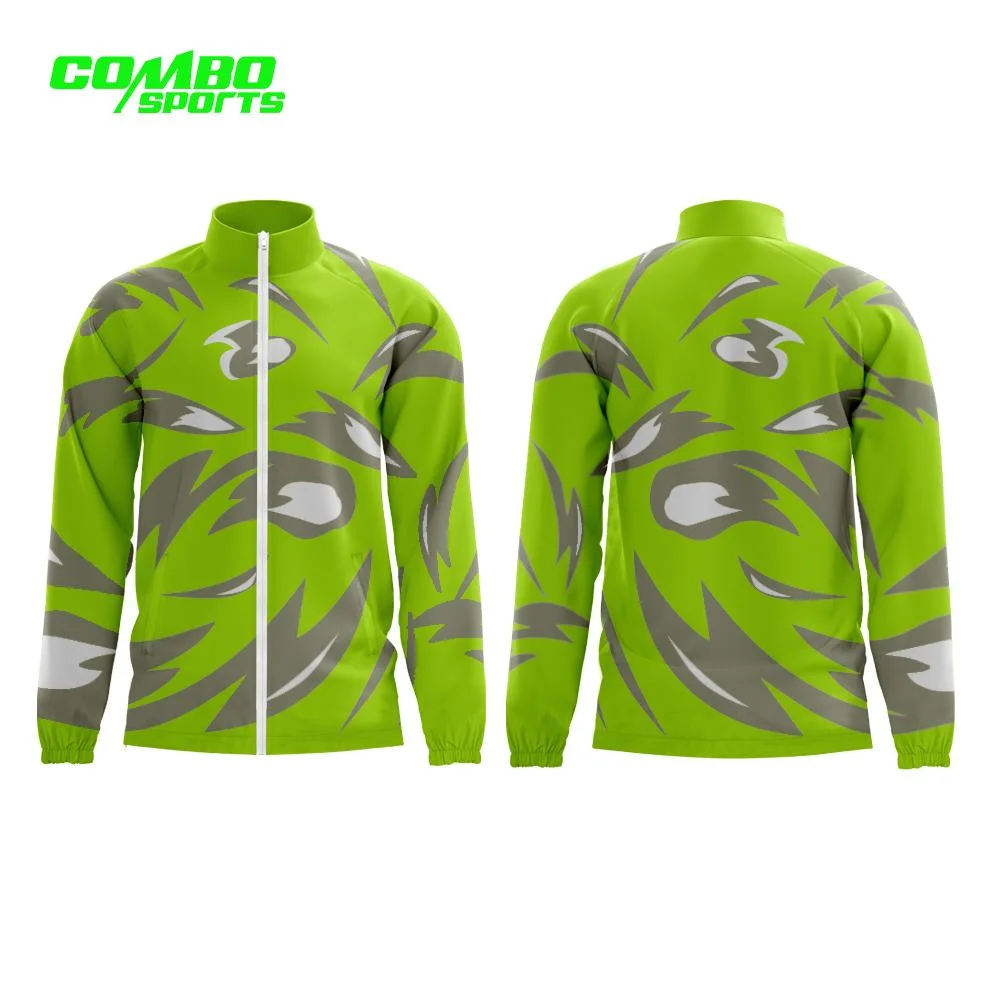 Combo Sublimation Printing 100% Polyester Track Suit Trainingsständer Kragen Herrenjacke