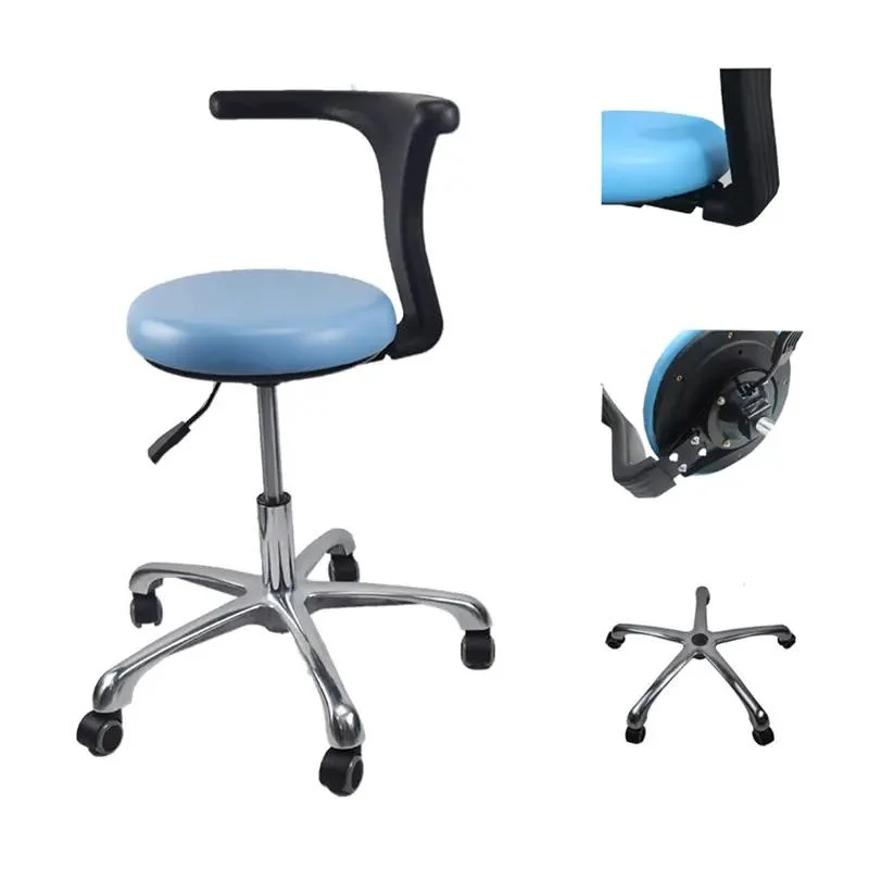 Hospital Doctor Chair Stainless Steel Stool Surgeon Chair PU Leather Dentist Stool Swivel Rolling Chair Nurse Chair