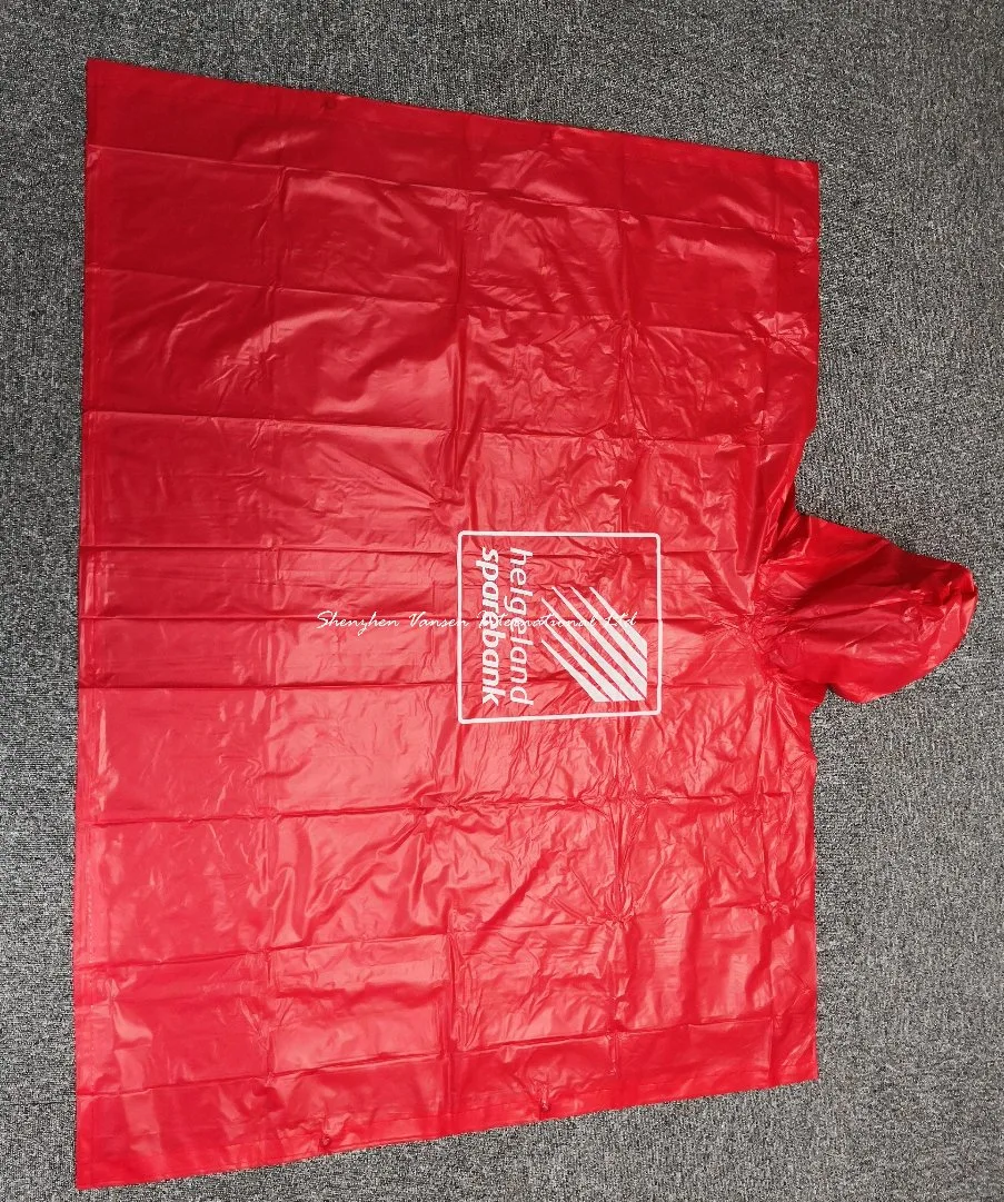 Poncho/manteau/vêtements de pluie en PVC rouge pour adulte