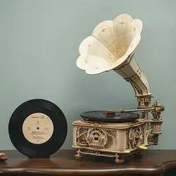 Robotime Lkb01 Gramophone 3D DIY HandMade собранный деревянный пильный пазл Детей