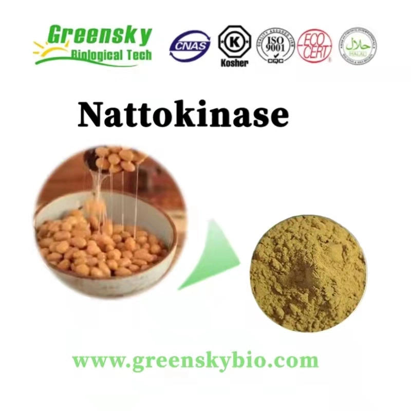 Nattokinase 20000fu/G CAS 133876-92-3 Extracto de planta Extracto de hierbas Cuidados de la piel Alimentos Cosméticos aditivos Salud Productos químicos de los alimentos