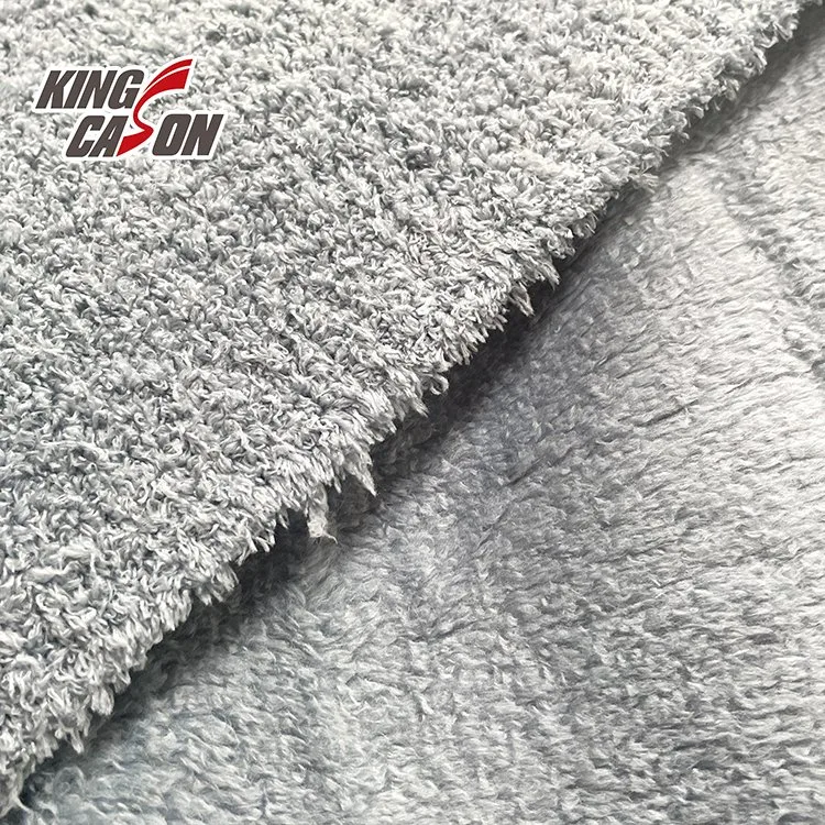 شركة Kingcason الشركة المصنعة بالجملة 100 ٪ Polyester مزدوجة الوجه جراي شيربا الأنسجة للألعاب