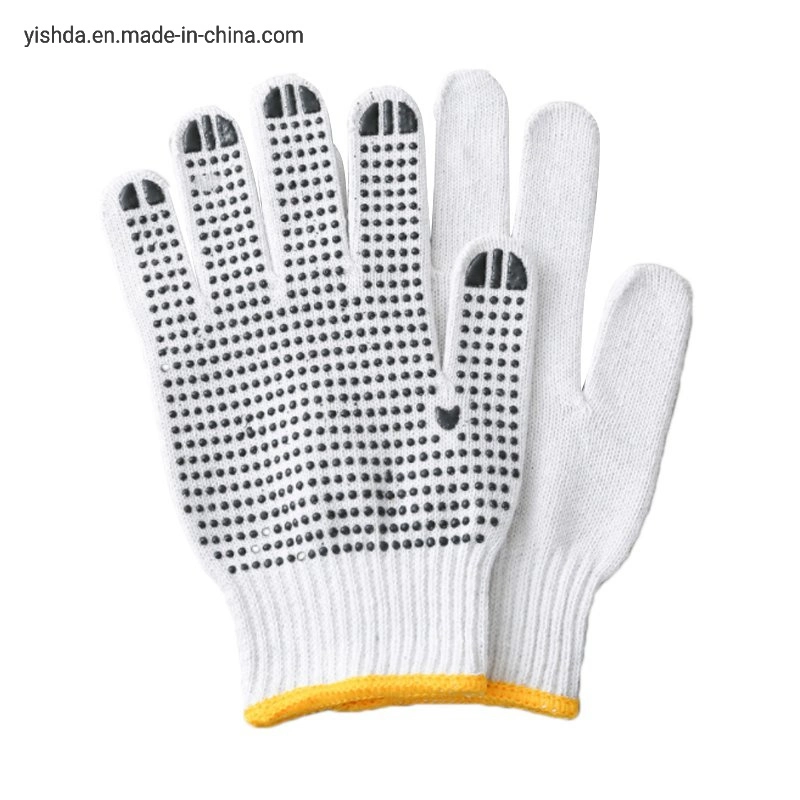 China Wholesale Safety Work Glove Labor/Working Guantes PVC Dotted/Dots Cotton Knitted Gloves