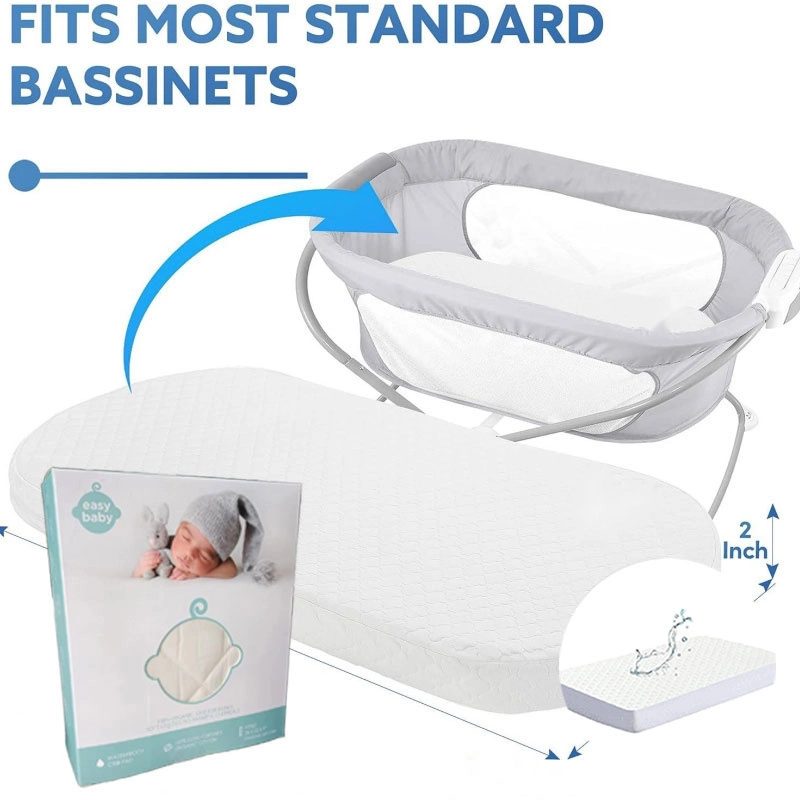Couvre-matelas matelassé en coton imperméable pour mini-lit de bébé
