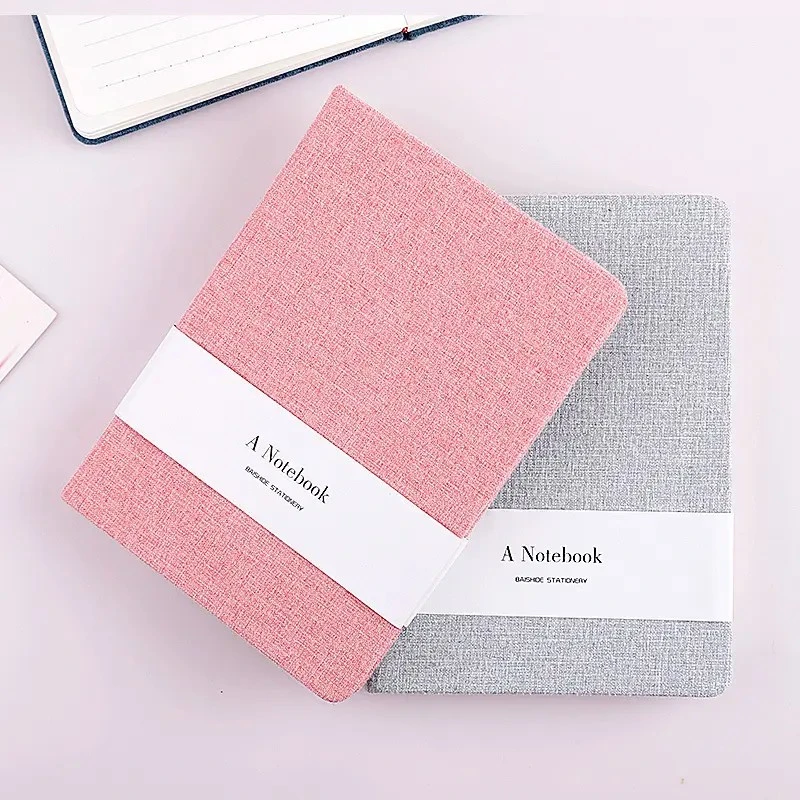 Customized Logo Hot Stamping Fabric Cover Printing Linen Journal Notebook Printing Service