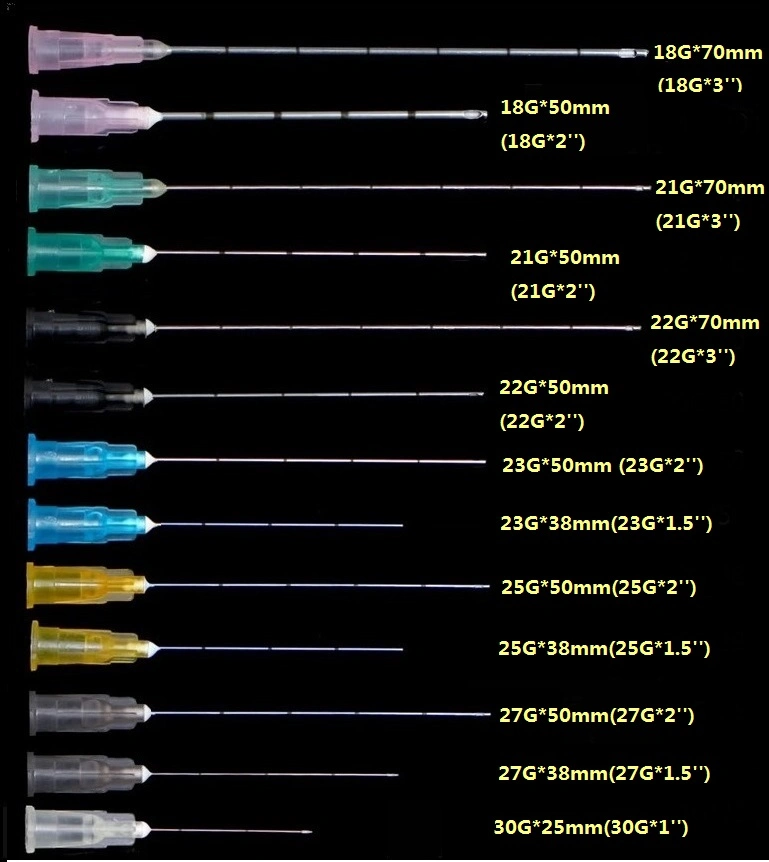 14G de 32g de aguja hipodérmica desechable jeringa para