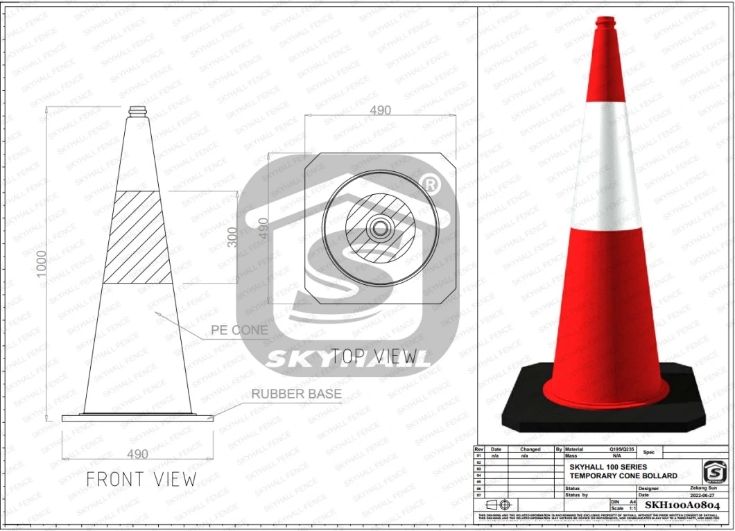 Red Plastic Traffic Cones with Customized Reflective Tapes for Construction Sites Street Safety