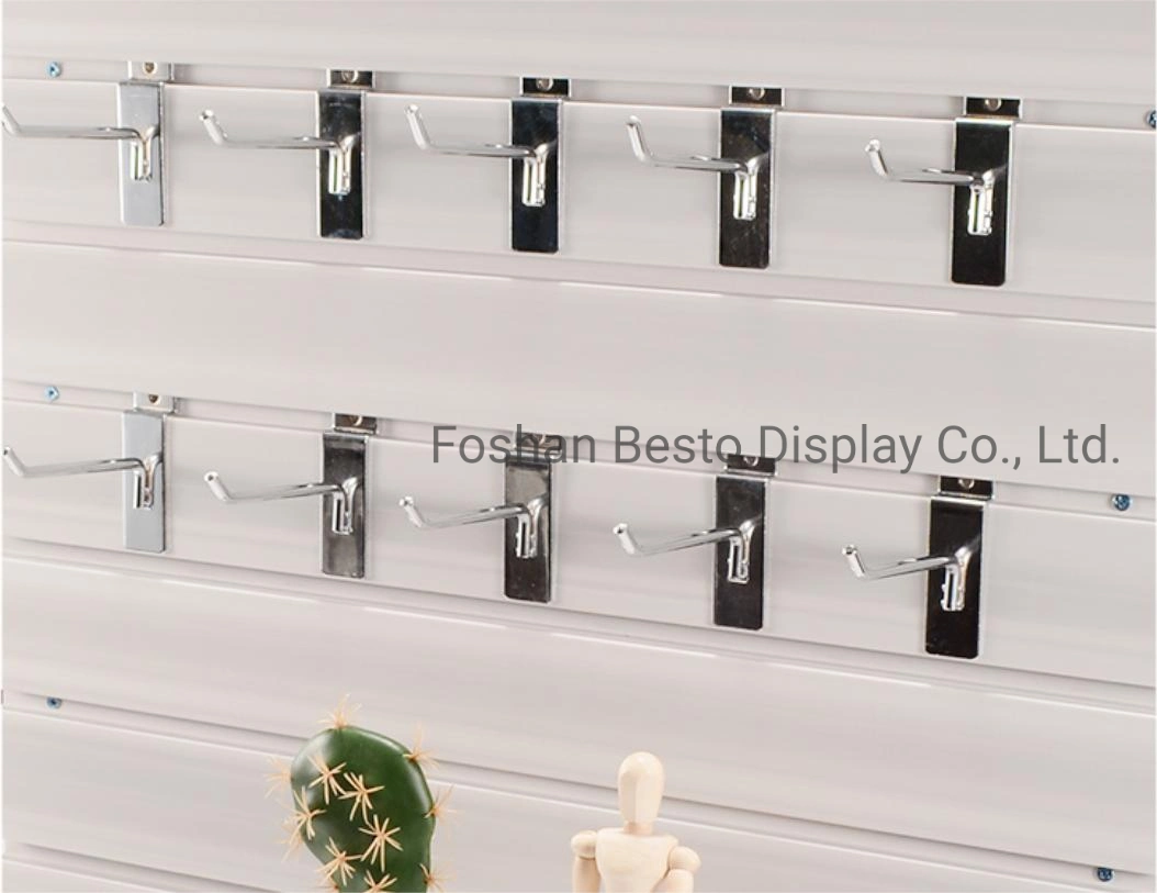 Retail Display Fixtures PVC Slatwall and Slatwall Accessory for Retail Ornamental Store, Gift Store, Toy Store, Garage Storage