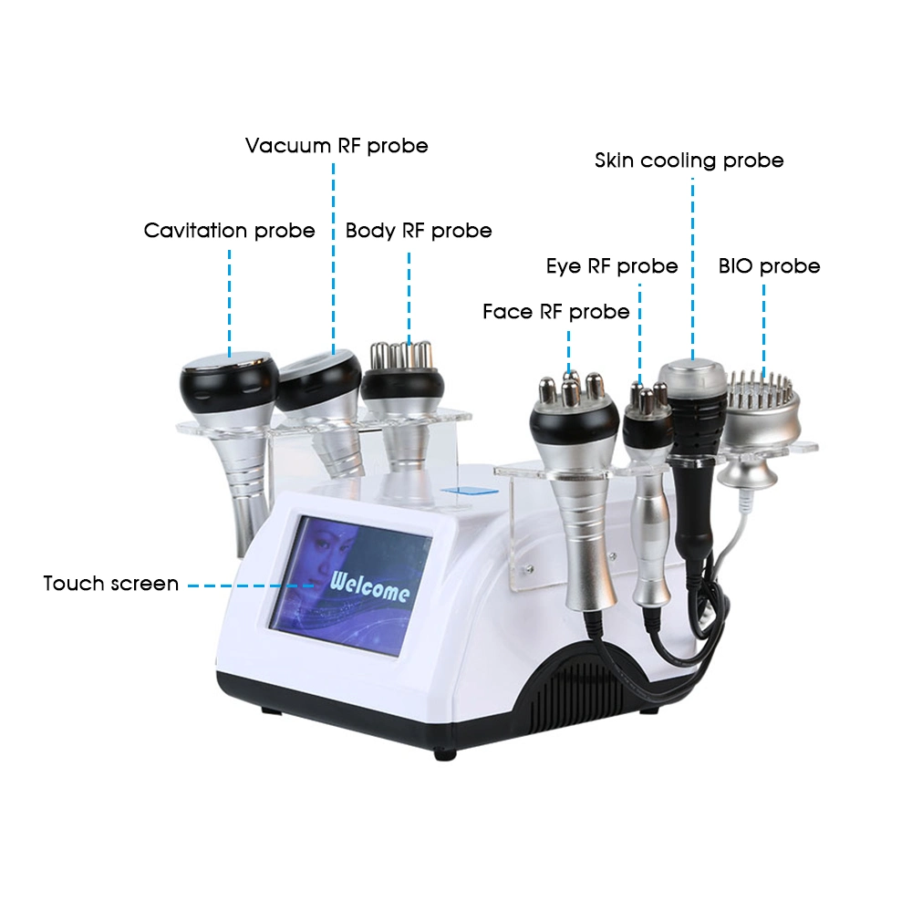 Tragbarer 7-in-1-Mikrostrom mit mehreren HF-Hochfrequenz-Kavitation Bio Körper Absaugmaschine