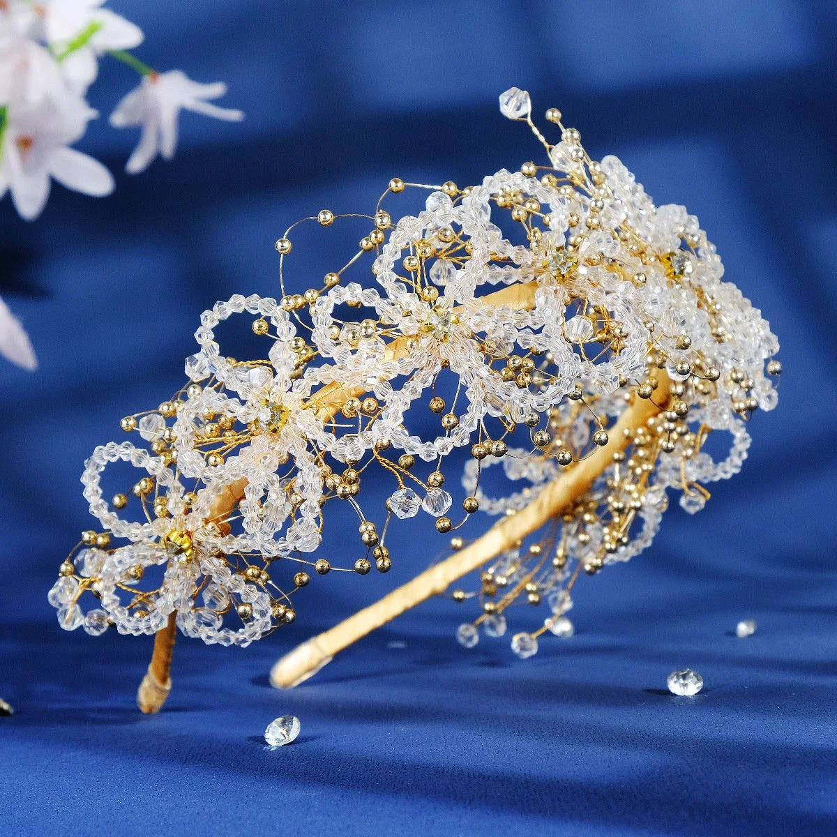 Yp239 Crystal Beaded Hair Band accesorio de boda nupcial Joyería de pelo