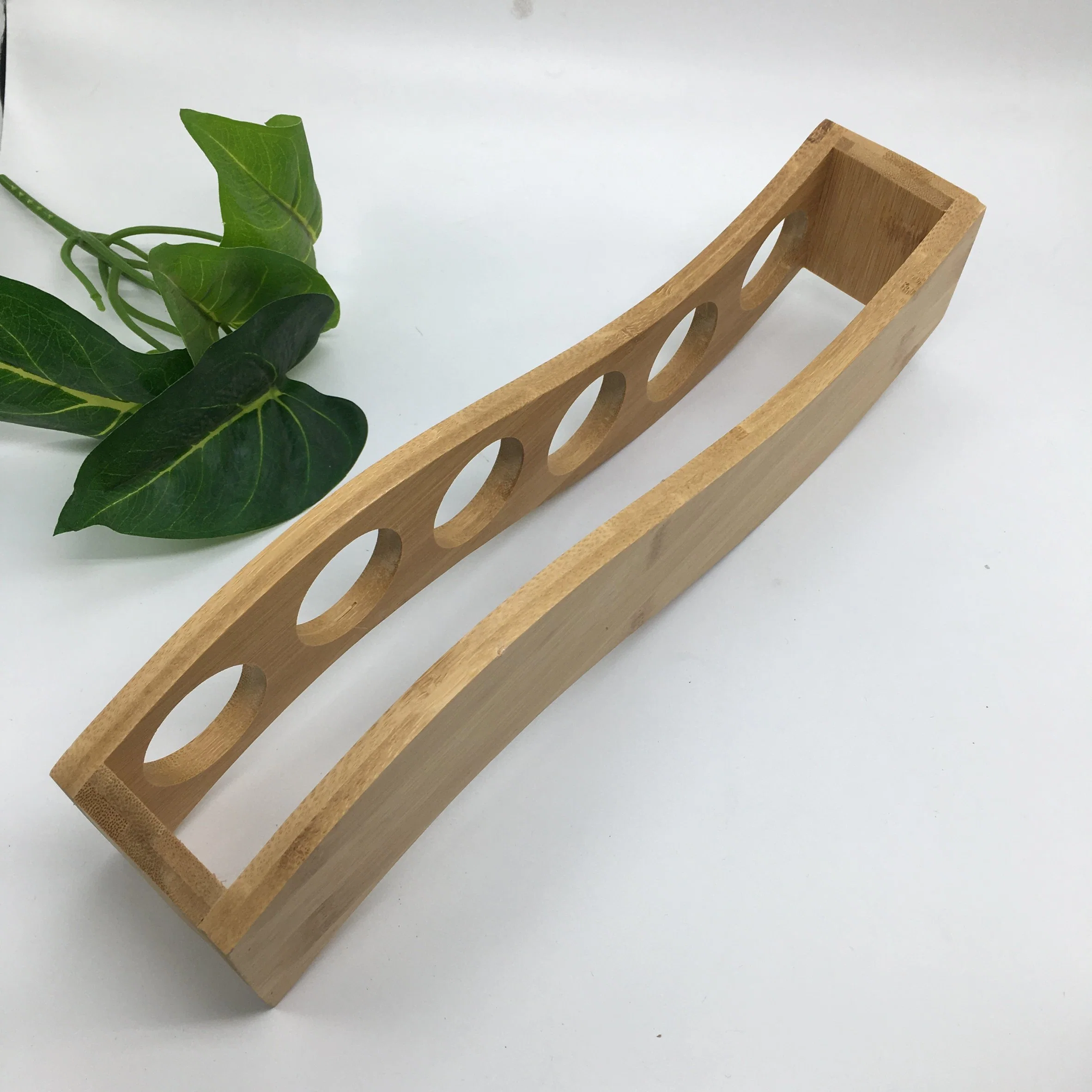 6 Tequila Vodka Shot Glass with Bamboo Wooden Holder