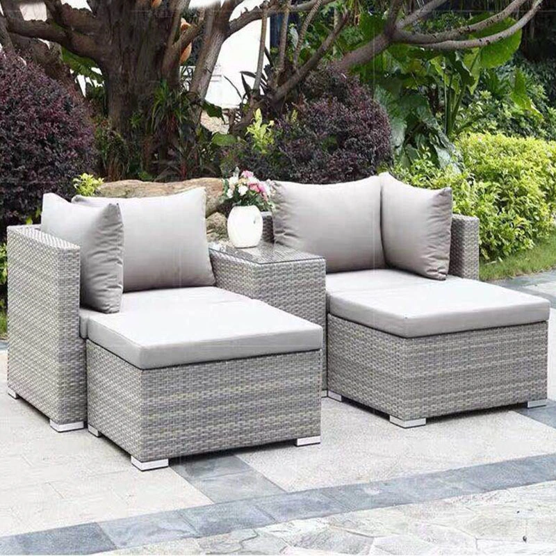 Hot Sale Outdoor Aluminum Frame PE Wicker Couch Corner Rattan Sofa Set