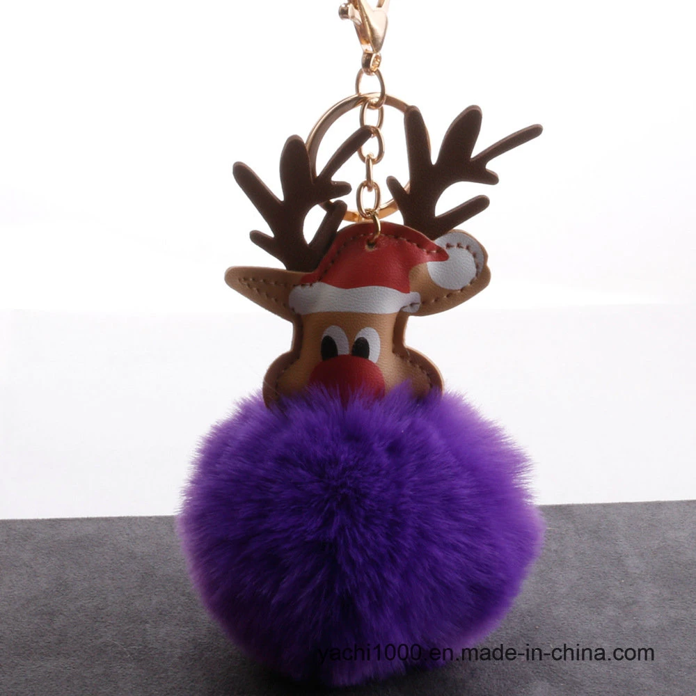 Superior Quality Safety Plush Stuffed Christas Deer Key Chain