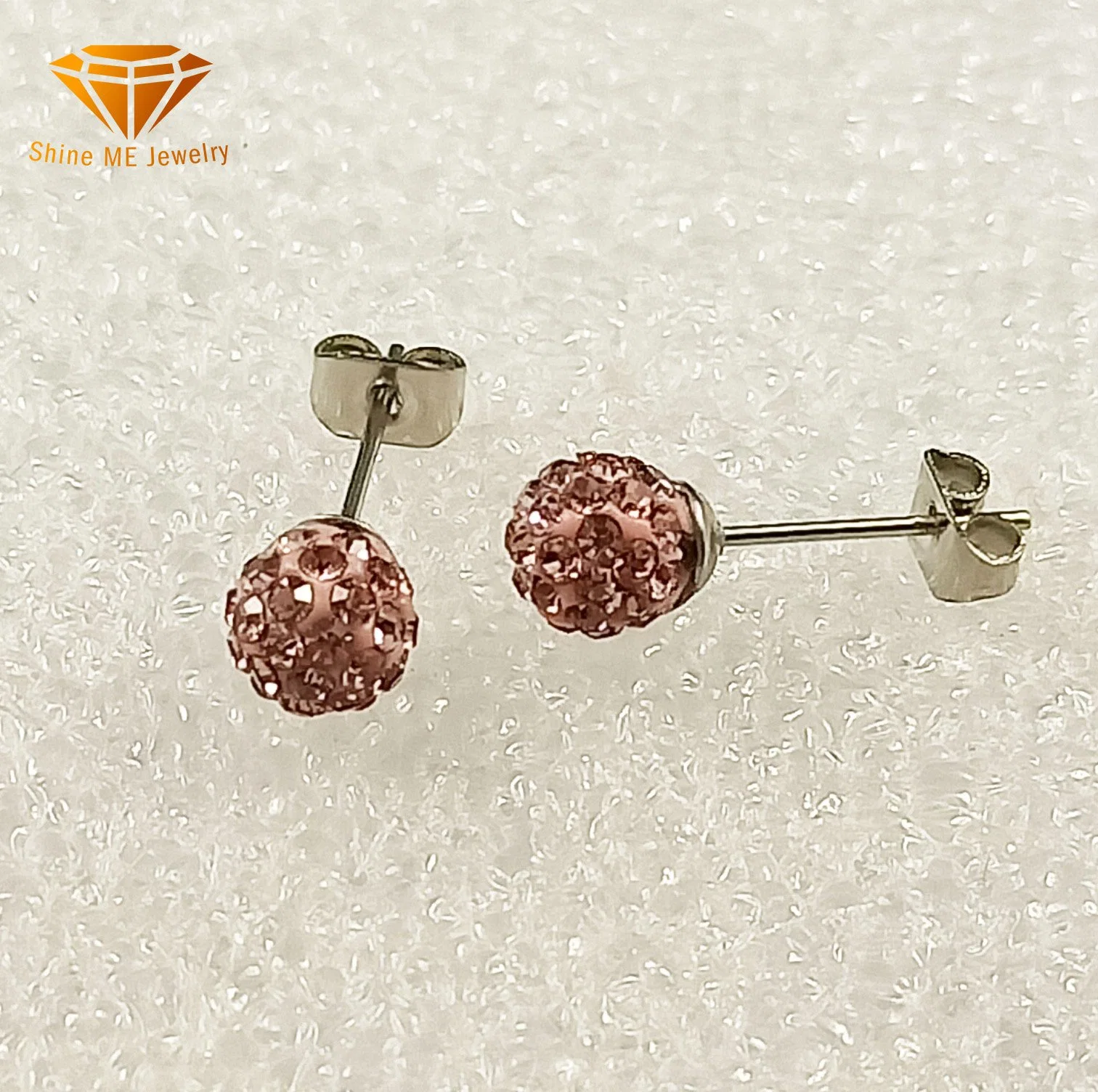 Bisutería Joyas de acero inoxidable Rosa CZ Ball Ear espárragos&#160;Arete Er4246