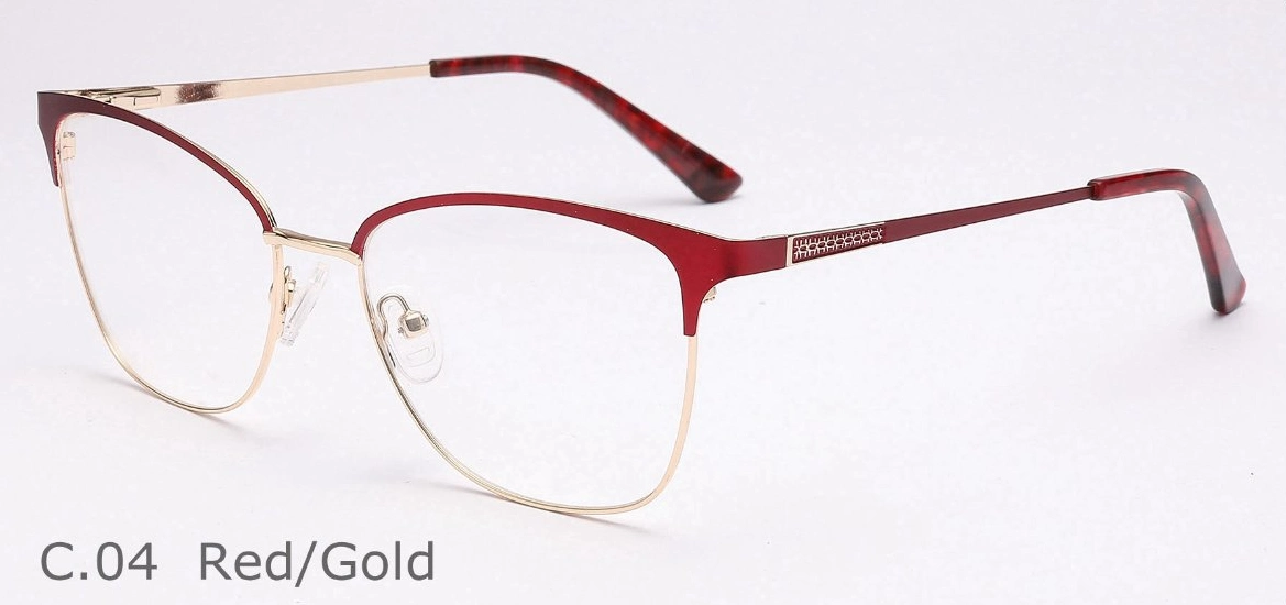 Personalizar a qualidade superior moderno de acetato de óculos Mulher Metal vidros ópticos Frames