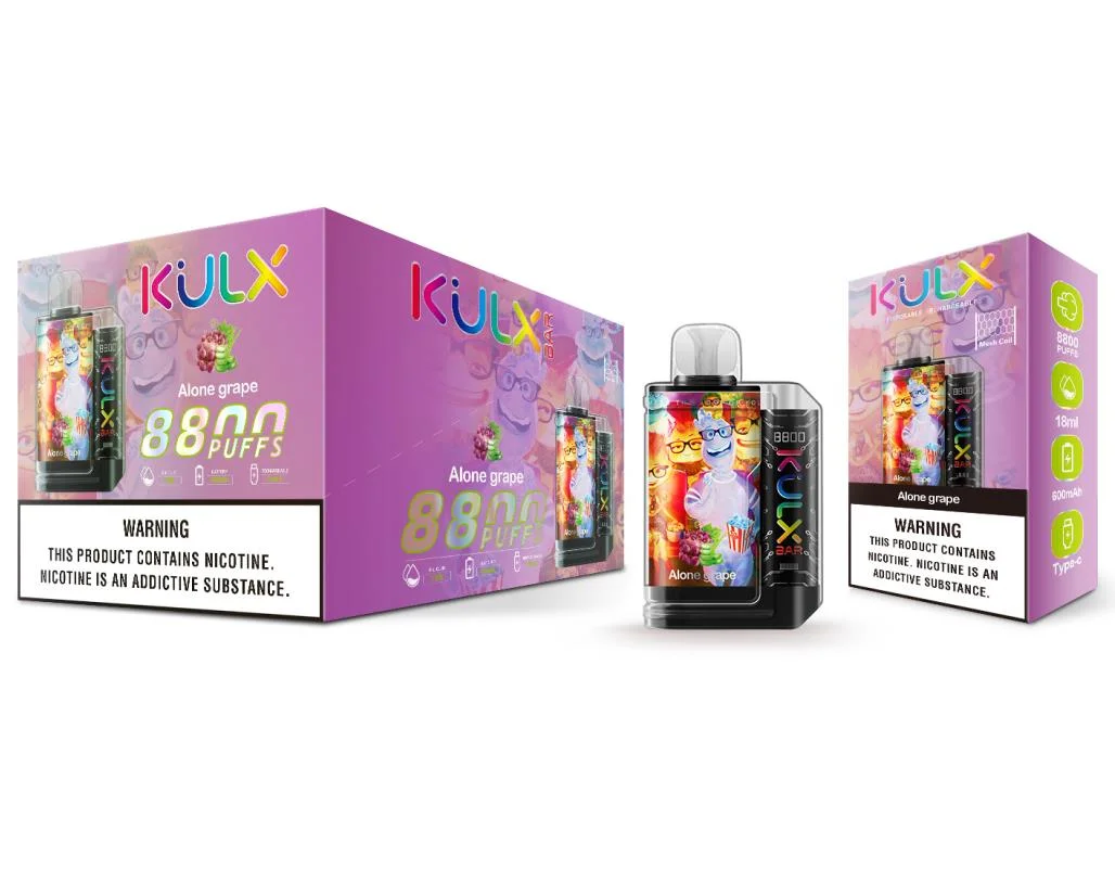 Kulx Vape 8800 9000 puffs jetables 0% 2% 5% zéro Vapes rechargeables à la nicotine