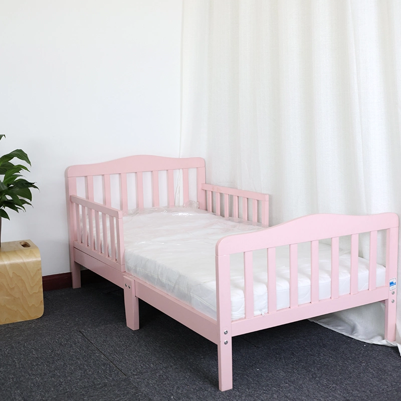 Simple Design Solid Pine Wood Swing Baby Crib Baby Cot Bed with Wheels