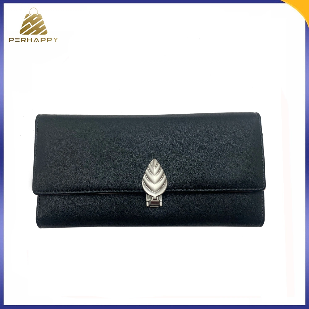 Classical Black Color Leisure Quilted Double Zipper Puller Wallet Clutch Bag