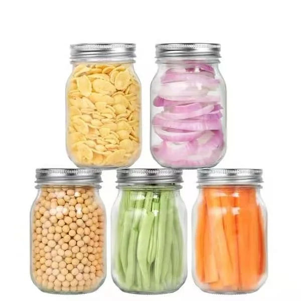 Glass Jars Supplier in Bulk Storage Canning Container Packaging 16oz 500ml Pint Mason Jar