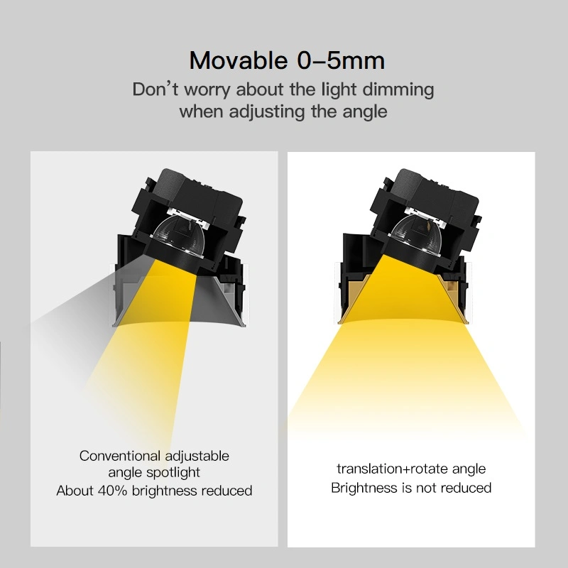 Embedded Anti-Glare LED Downlight 8W 10W 15W Color Temperaturecob LED 3000K