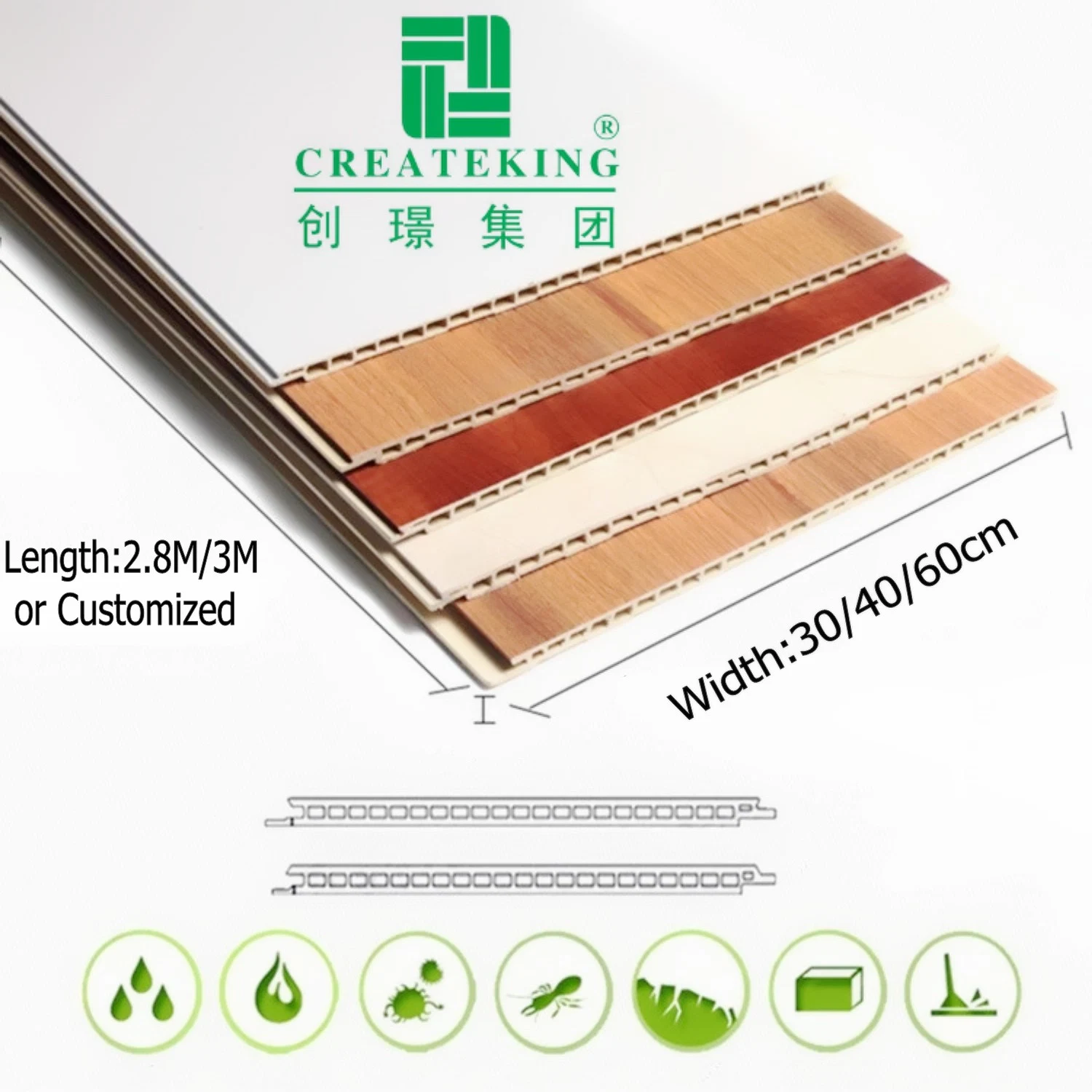 China Proveedor OEM impermeable PVC Paneles de pared integrado Para decoración