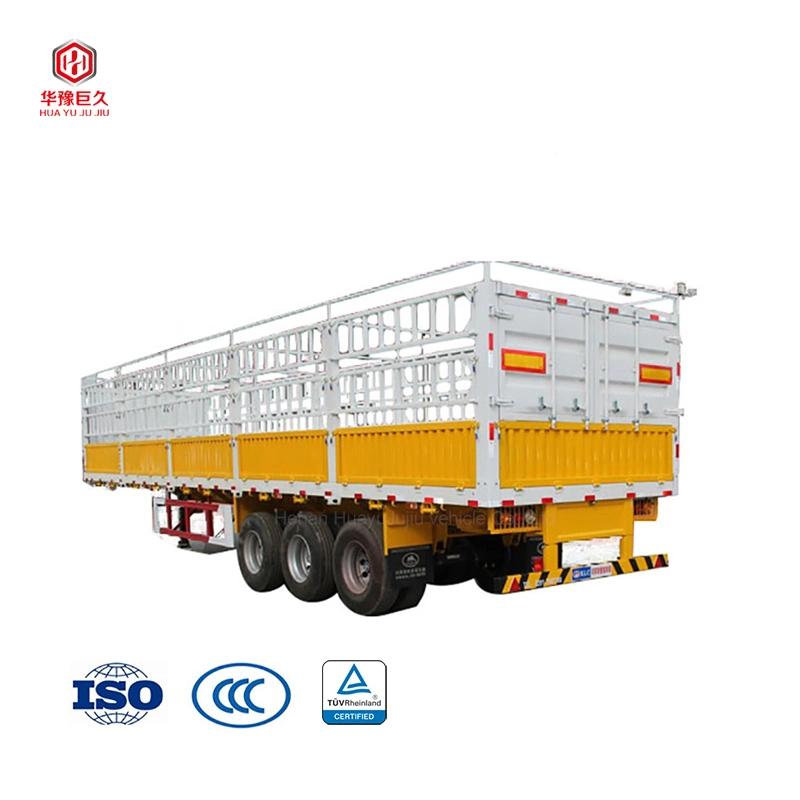 Factory Price 3 Axles 60tons Semi Fence Cargo Trailer Transportation