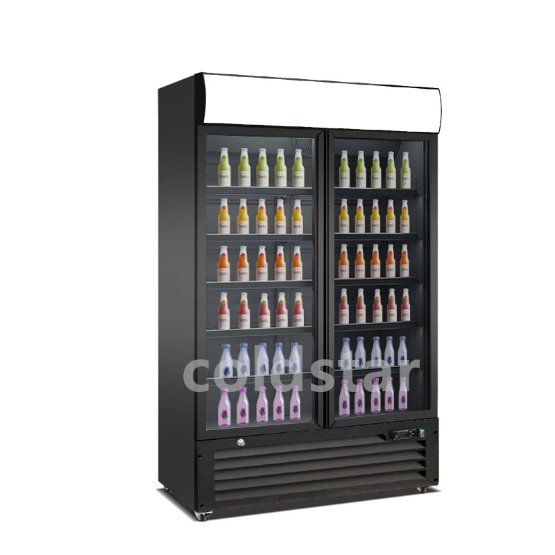 Supermarket 4 Doors Vertical Frozen Merchandise Display Freezer