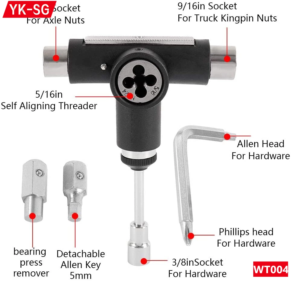 Skateboard T-Tool for Complete Skateboard and Electric Skateboard