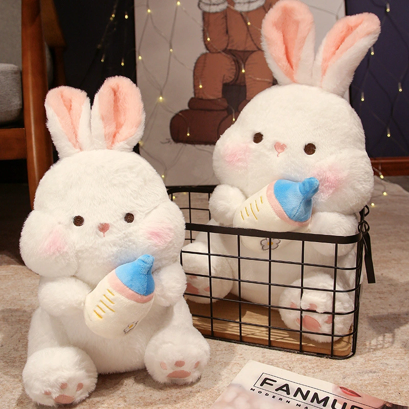 Premium Soft Rabbit Plush with Milk Bottle Pillow Stuffed Toys